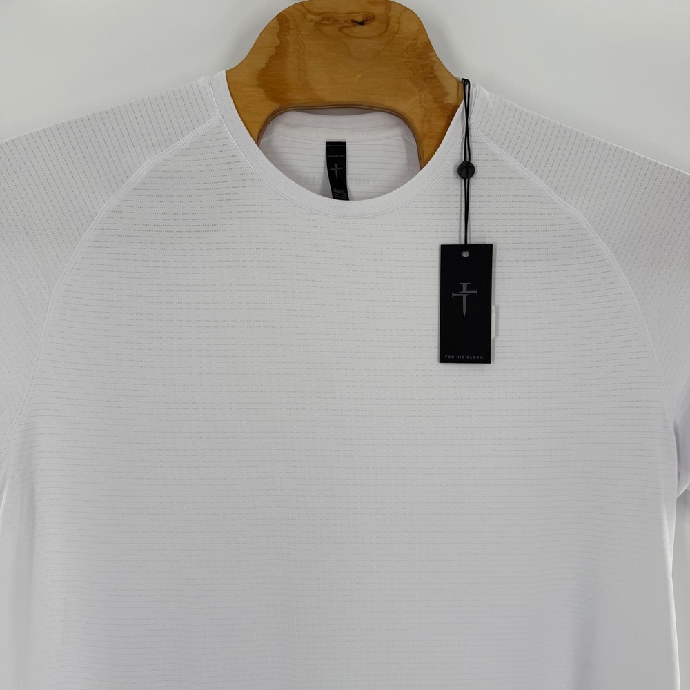 Three Nails Mens White Cross Logo Activewear Training T-Shirt XL NWT - Picture 3 of 6